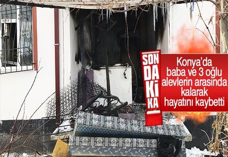 Konya'da ev yangını: 4 ölü