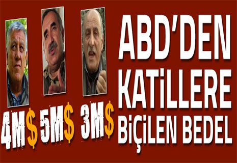 ABD’den PKK’lı terörist başlarının kellelerine milyon dolarlık ödül.