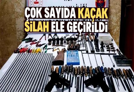 Konya’da kaçak silah imalathanesine baskın.