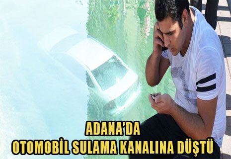 Adana'da otomobil sulama kanalına düştü.