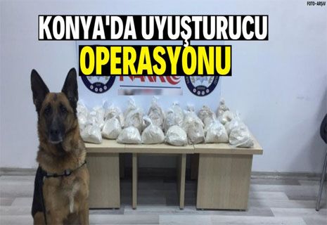 Konya’da uyuşturucu tacirlerine operasyon.